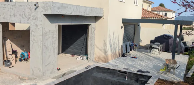 Extension de maison à Six-Fours-les-Plages, avant peinture
